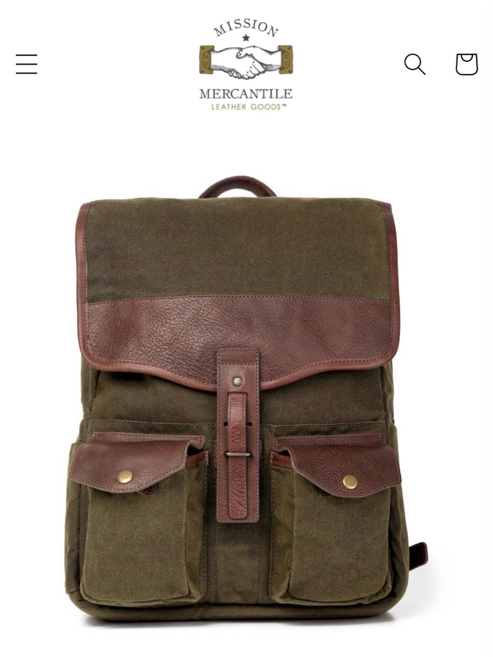 Mission Mercantile Campaign Waxed Canvas Backpack